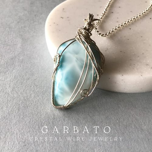 ハンドメイド ラリマー ペンダント ラリマーペンダント ネックレス・ペンダント GARBATO