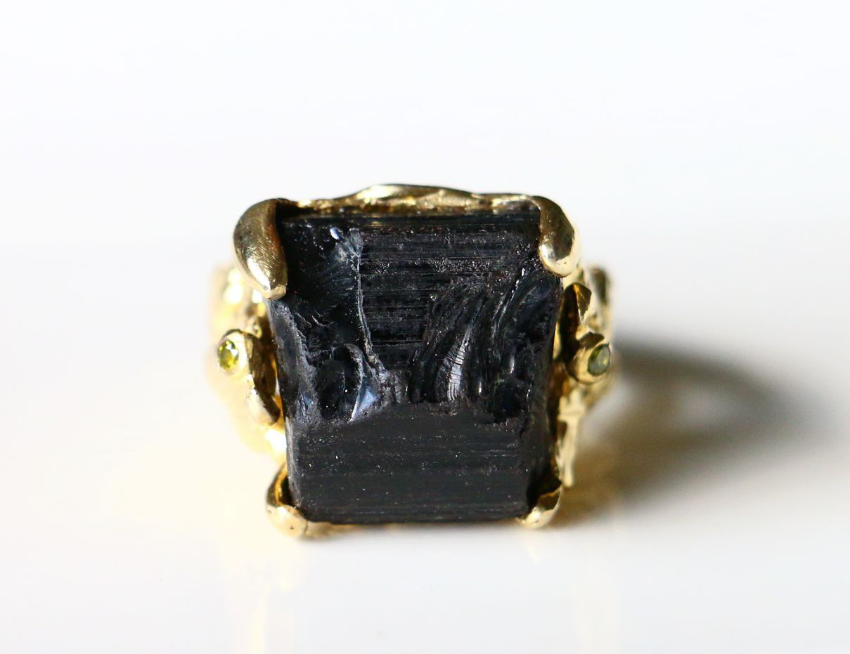 天然石　トルマリン　ペリドット　リング　16号