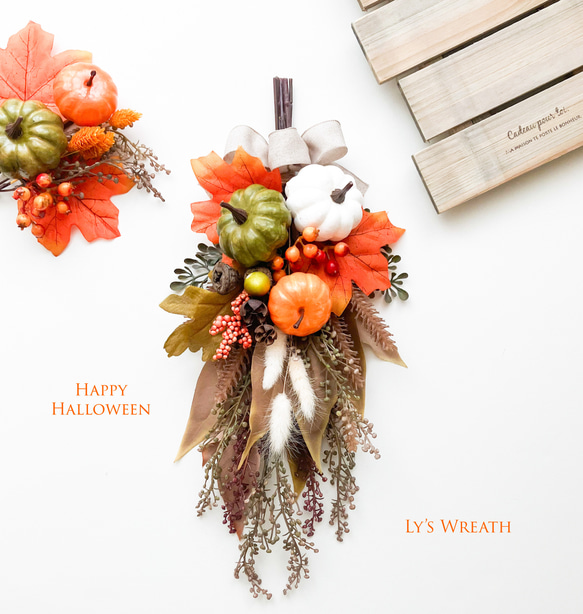 秋のおしゃれハロウィンスワッグ 誕生日 ギフト インテリア 新築