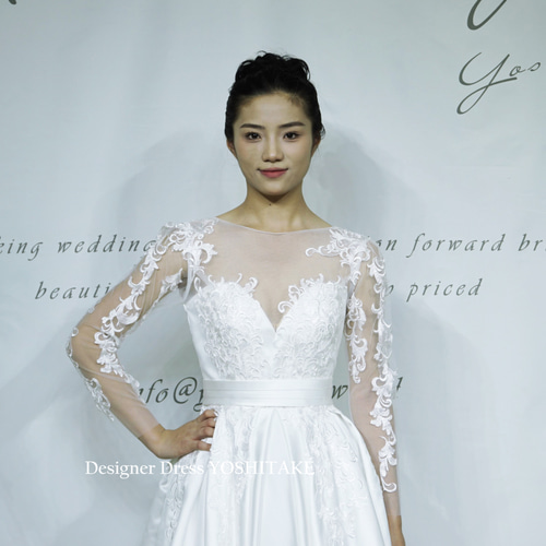 ウェディングドレス　2次会ドレス　フェザー　スレンダー wd364_6a.jpg