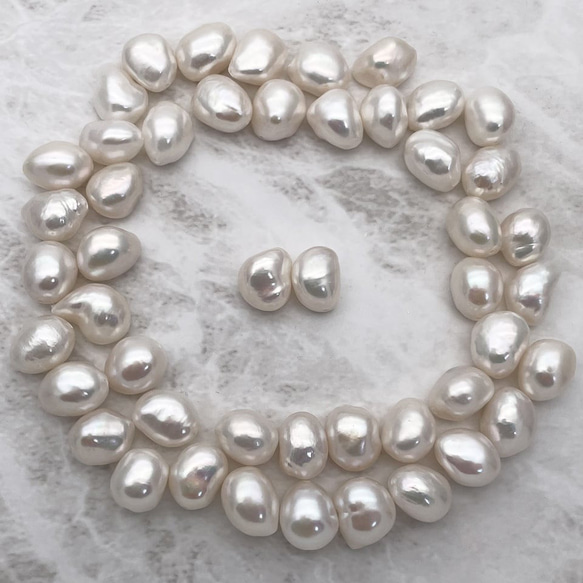 ちょっと大きな照りっ照りバロックパールの14kgfリング 10mm 11mm 淡水真珠 フリーサイズ 12mm 6枚目の画像