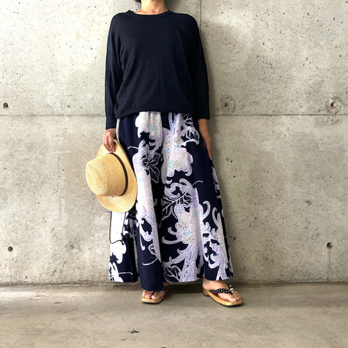 着物リメイク☆紬着物フレアーサロペット 着物リメイク][refashion] 思い出の着物でサロペットはいかが