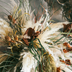 ドライフラワーのドロップ型壁掛け 5枚目の画像