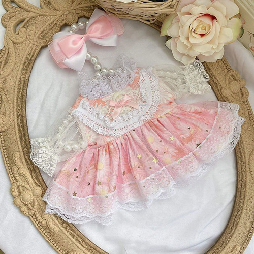 ぬい服 ドレス 肩掛け ショルダー 15cm~17cm ④ピンク クマ 10cm ぬい服 ♡チャイナメイド ピンク♡ - ぬい服屋さんᐡ｡› ·̫