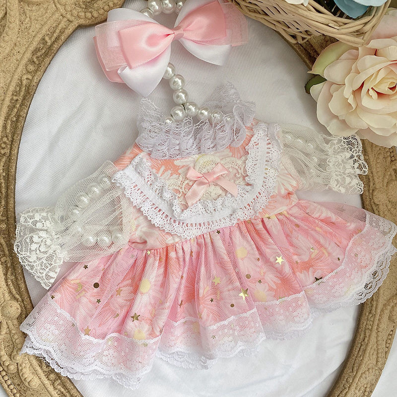 ねこまんま様ぬい服メイド10cm ピンクブラックホワイトツイード