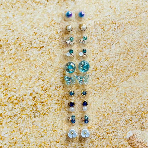 耳つぼジュエリー20粒✧̣̥̇Happyブルー✧̣̥̇チタン粒 その他