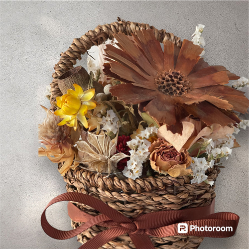 ドライフラワーバスケット＆スワッグ 2点セット ドライフラワー