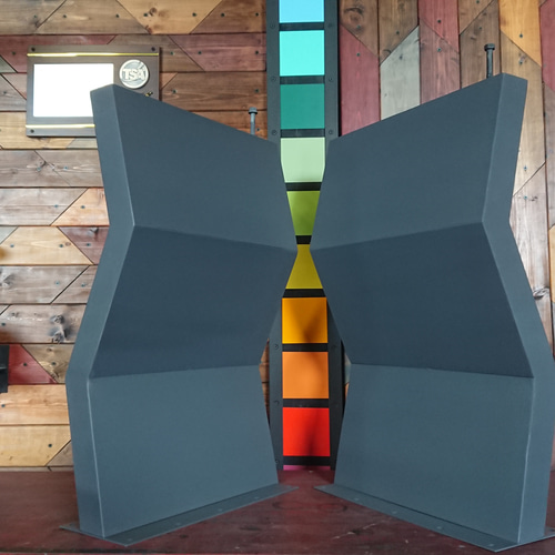 マットグレーでアイアンなBOX鉄脚♪ 50×400×650mm S型 2脚ver 