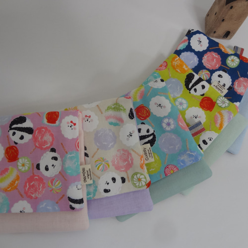 動物柄*やわらかガーゼハンカチ*5枚セット*ハンドメイド ピンク動物*やわらかガーゼハンカチ*5枚セット*ハンドメイド