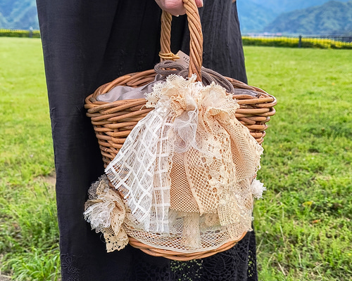 内袋付き・アンの・かごバッグ・A1（麦わら帽子・帽子・ハット・夏