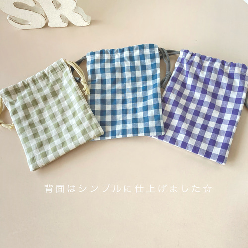 ♦︎day to day♦︎ 巾着(小) stylish check #ランチョンマット入れ
