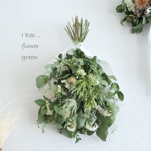 爽やかグリーンのサマースワッグ ドライフラワー I Bee...flower&green  