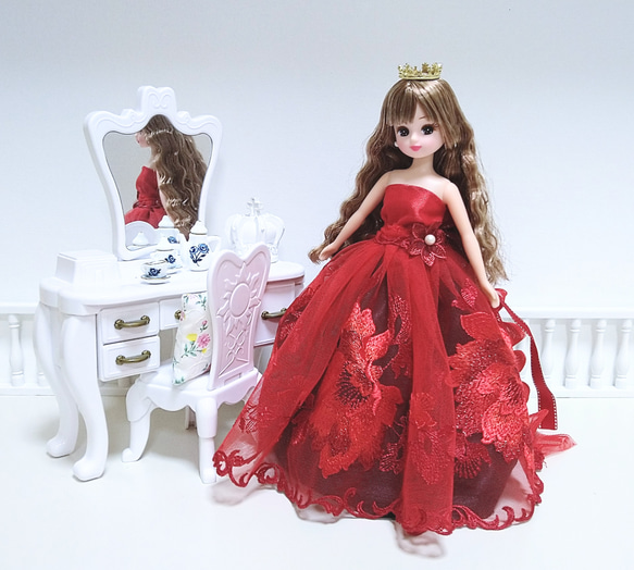 一点物♥リカちゃん服✿✿気分は赤の女王ドレスdeルンルンルン