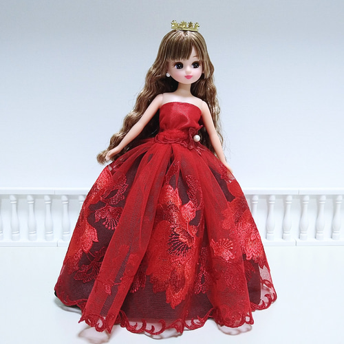 一点物♥リカちゃん服✿✿気分は赤の女王ドレスdeルンルンルン