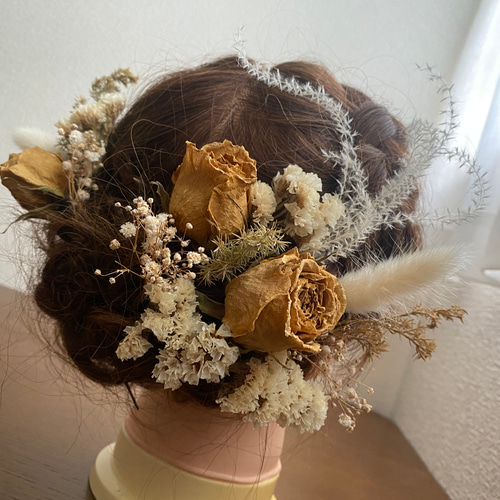 ドライフラワーヘアード.○ 髪飾り ヘッドドレス（ウェディング