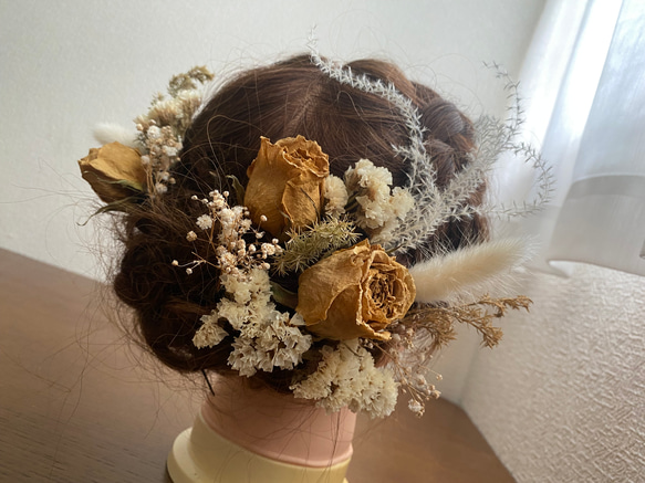 ドライフラワーヘアード.○ 髪飾り ヘッドドレス（ウェディング