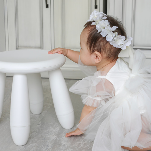 送料無料】男の子にも人気 ベビー キッズ 花冠 ~natural white