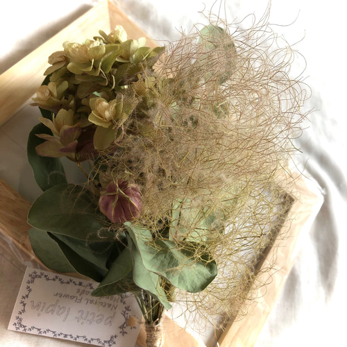 予約販売】スモークツリー アジサイ ユーカリ 枝のガーランド スワッグ