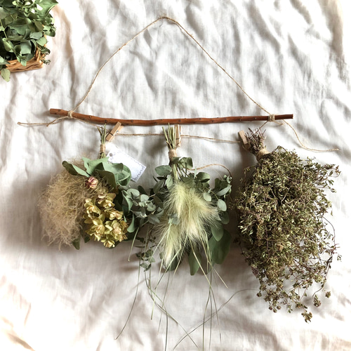 予約販売】スモークツリー アジサイ ユーカリ 枝のガーランド スワッグ