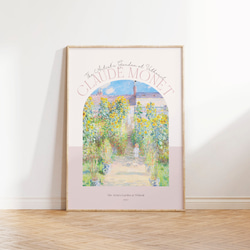 クロード・モネ 風景画 ひまわり ピンク アートポスター インテリア