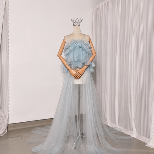 送料無料！オーバードレス キャミソール ソフトチュール 爽やかで  