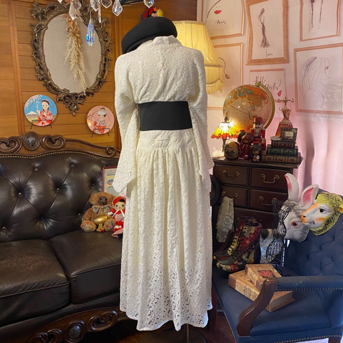 1045】豪華 絞り 浴衣地 シンプル ロング ワンピース 1045】豪華 絞り