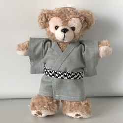 ダッフィー ぬいぐるみバッチ ジャケット、パンツ　シャツセット 14cmぬいば用【ダッフィーぬいば服3点☆コーデセット】ブラック