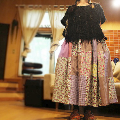 SAYOCAFEロマンティックパッチワークスカート