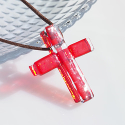 耶穌受難像玻璃“十字架[紅色]”項鍊[繩子顏色和長度可以選擇] [粗鏈可以選擇] [定做]≪免運費≫ 第7張的照片