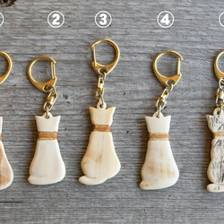 本象牙製　猫の後ろ姿　キーホルダー 4枚目の画像