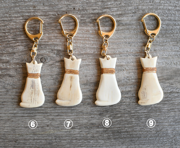 本象牙製　猫の後ろ姿　キーホルダー 5枚目の画像