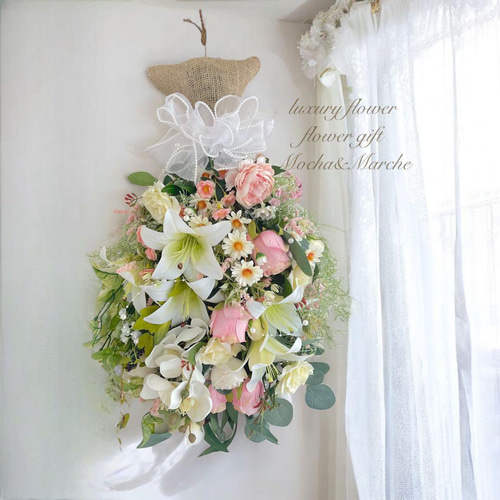 光触媒 スワッグ アーティフィシャルフラワー 誕生日 結婚祝い 開店  