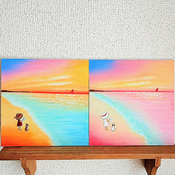 夏! キラキラ輝く 海 太陽 空 【原画】オイルパステルアート 夏! キラキラ輝く 海 太陽 空 【原画】オイルパステルアート