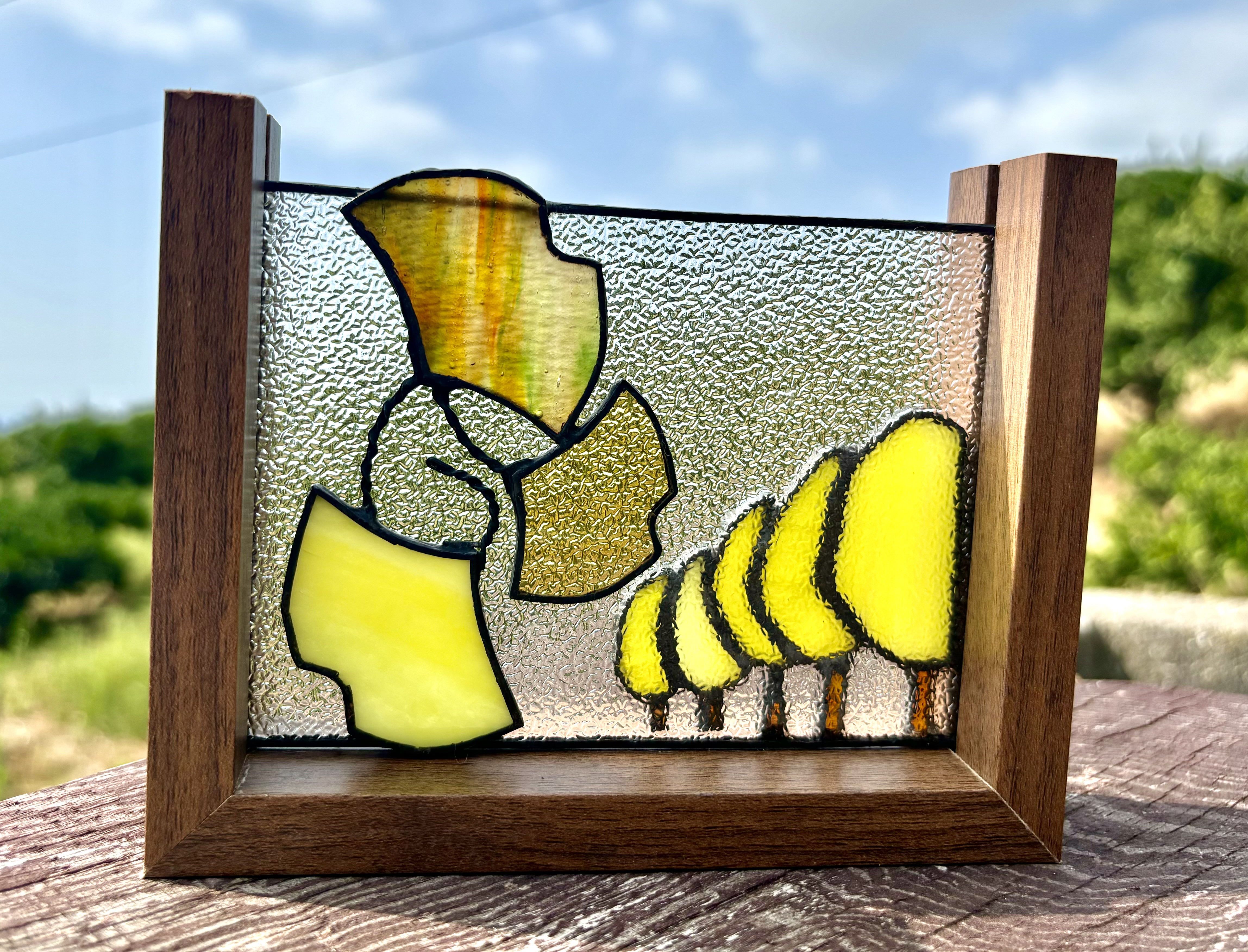 レトロモダンチックステンドグラス額縁飾り絵