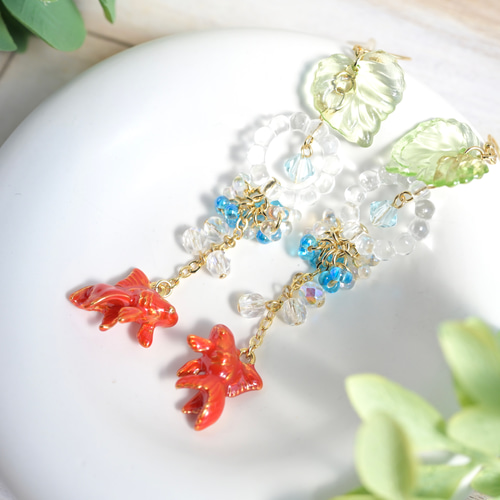036】金魚鉢のピアス／金魚／熱帯魚 036】金魚鉢のピアス／金魚