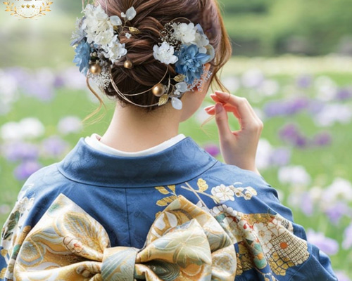 水色　青　髪飾り　ヘアクリップ 七五三　袴　卒園式　卒業式　結婚式　発表会　和 水色 青 髪飾り ヘアクリップ 七五三 袴 卒園式 卒業式 結婚式 発表