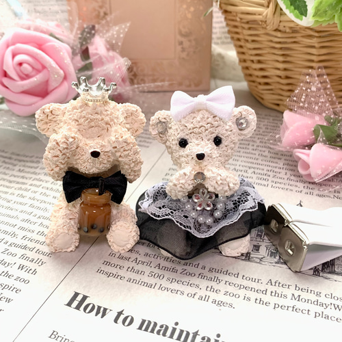 アロマストーン✨車用♡恥ずかしがり屋のくまさんとキラキラくまさん