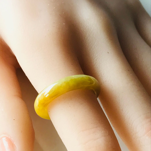 R160-003］ ジェイド JADE ヒスイ 本翡翠 くりぬき リング