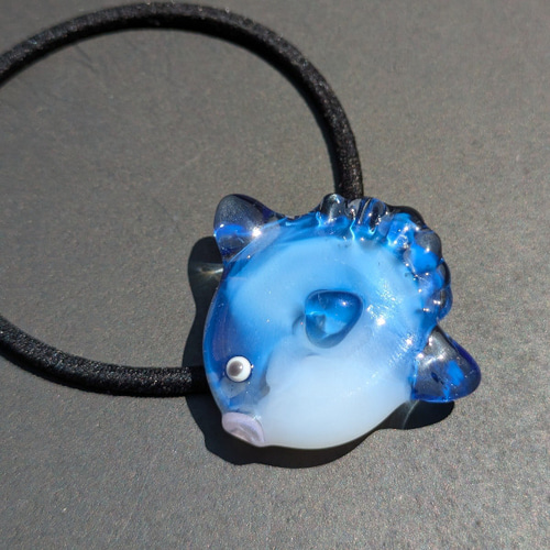 可愛いマンボウ ガラス ヘアゴム ヘアゴム Glass Art aoitori 通販
