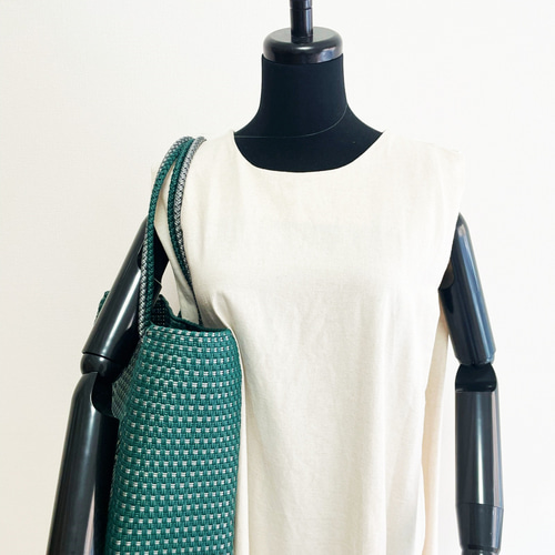 メルカドバッグ M / DIAMOND BLACK×CREAM かごバッグ STYLE BIRD