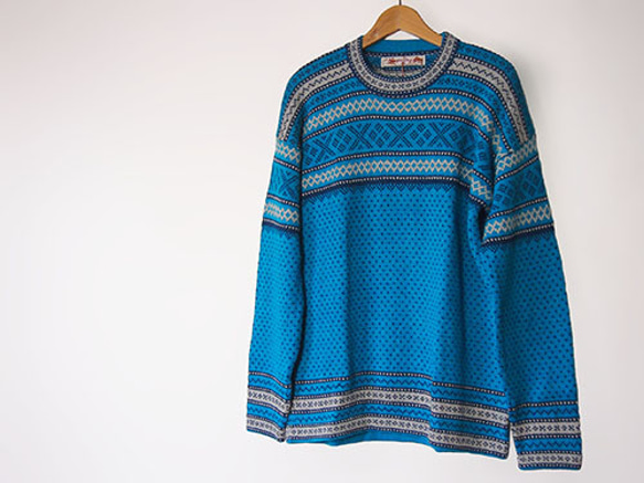 アルパカさん♡ 専用 アルパカニット100%セーターCT 鮮水色◇男女兼用◇ ニット