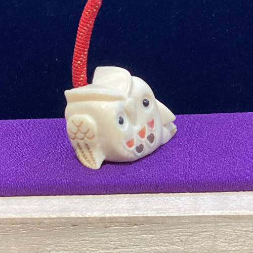 象の根付 ☆本象牙根付（ふくろう）Y-39※※ キーホルダー 石橋象牙店 通販