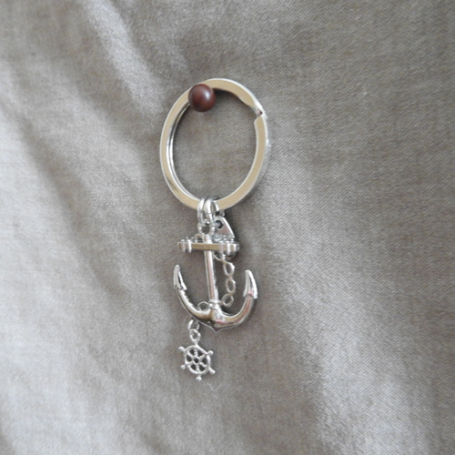 チャリティー☆ 銀のアンカー キーリング ＊イカリ 錨 キーホルダー