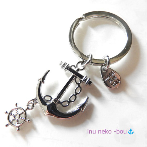 チャリティー☆ 銀のアンカー キーリング ＊イカリ 錨 キーホルダー
