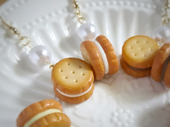 夾心餅乾(原味)耳環  (耳勾/耳夾) 第2張的照片