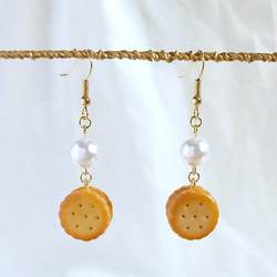 夾心餅乾(原味)耳環  (耳勾/耳夾) 第1張的照片