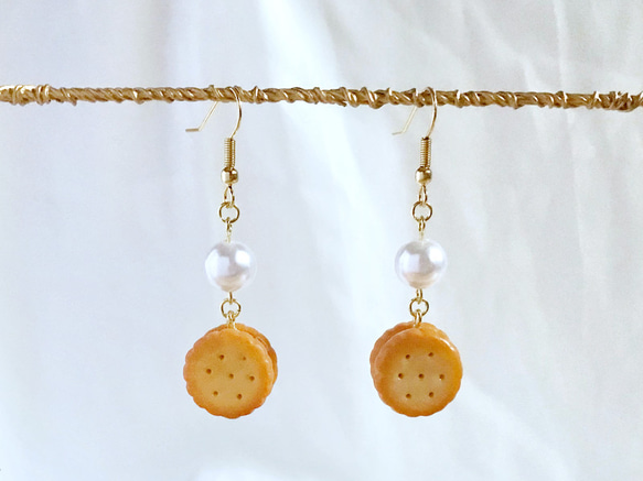 夾心餅乾(原味)耳環  (耳勾/耳夾) 第1張的照片