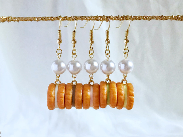 夾心餅乾(原味)耳環  (耳勾/耳夾) 第3張的照片