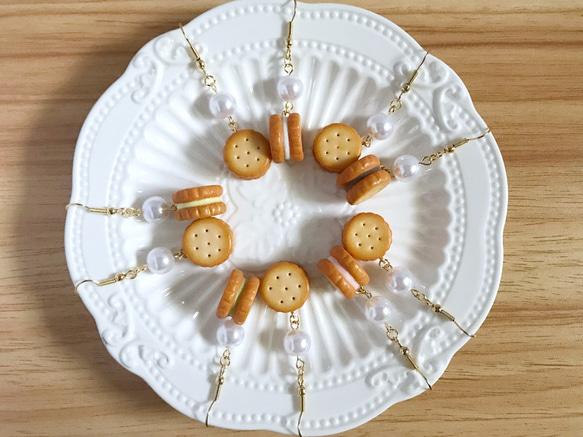 夾心餅乾(原味)耳環  (耳勾/耳夾) 第6張的照片