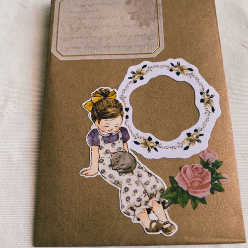 送料込み！】コラージュポチ袋3枚セット 〜ひとりあそび〜 ぽち袋